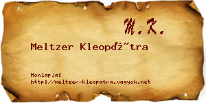 Meltzer Kleopátra névjegykártya